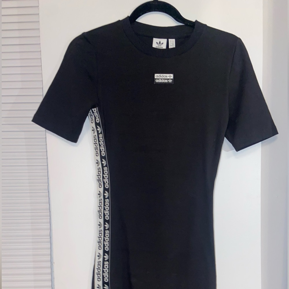 NWT - Adidas Sporty Black Dress with Side Stripe and Logo